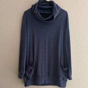 Cozy Blue Cowl Neck Sweater